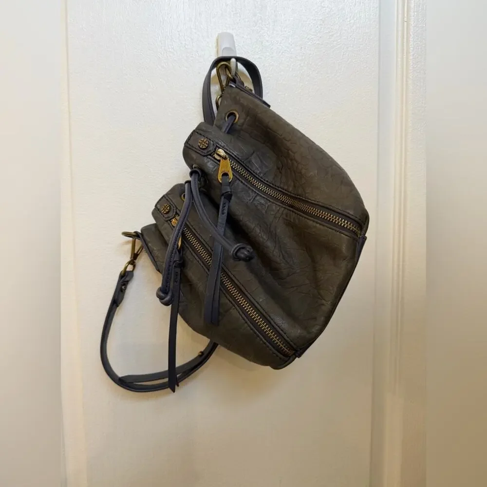 Joelle Hawkens Blue /gray Leather Bucket Bag